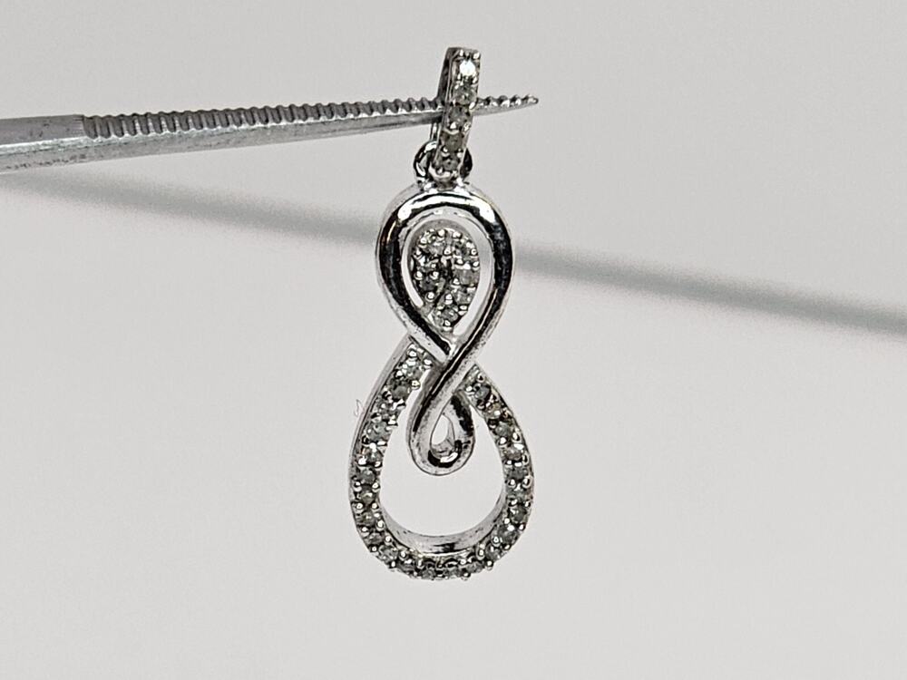 925 Sterling Silver & Diamond Swirl Pendant - (Inside Bale L=3.2mm X W=1.4mm)
